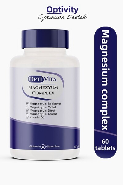 Optivita Magnesium Bisglicinate Malat Taurat Citrate + Vitamin B6 - 60 Tablets