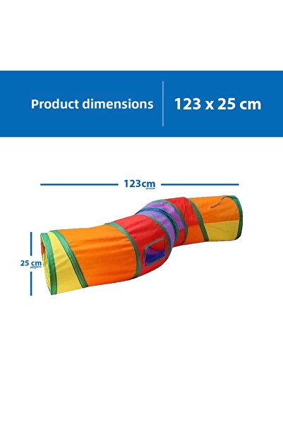 Herniks Curved S-Shaped Foldable Rainbow Cat Tunnel 123cm
