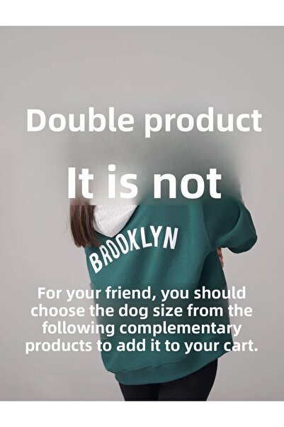 salya store Dog Outfit, Green Brooklyn Hoodie for Owner, Loose Fit, for Owner for Dog