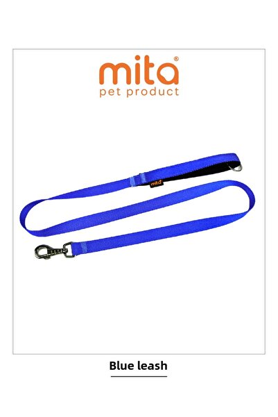 MITA طوق/حزام متين للكلاب مقاس 120 سم باللون الأزرق