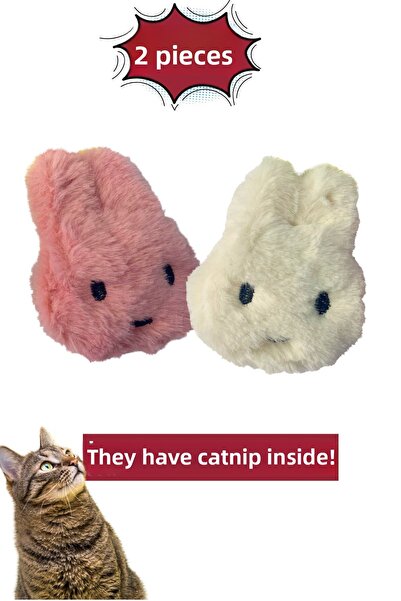 Miyav Cat Toy Set 2 Plush Rabbit Cat Toys with Catnip Cat Toys with Catnip