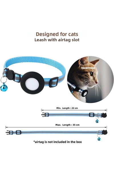 TEKNETSTORE Airtag Cat and Dog Collar with Slot Locked Safety Apparatus Airtag Case and Bell Collar GPS