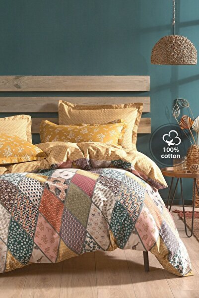 Yataş Astrid Double Ranforce Duvet Cover Set - Mustard