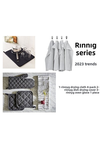 IKEA Rınnıg Drying Cloth 4 Pcs +nyskjöld Dish Drying Cloth + Oven Mitts