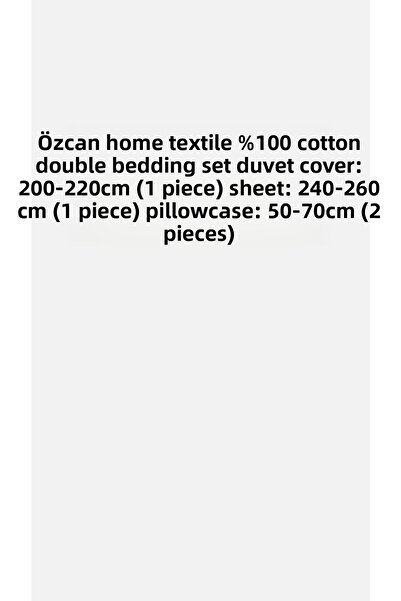 Özcan Ev Tekstil 100% Cotton Single Duvet Cover Set