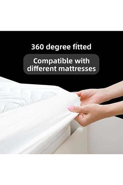 Faiend White Color Micro Fitted Mattress Cover - Full Sided, Liquid Waterproof, Single/Double Mattress Protector Sheet