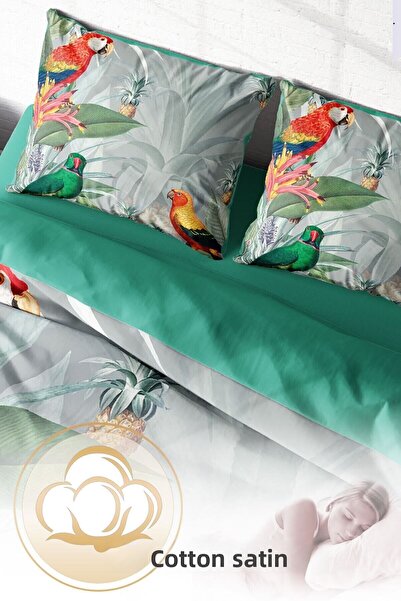 MonoHome King Size Parrot World Natural Double Duvet Cover Set 220X240Cm