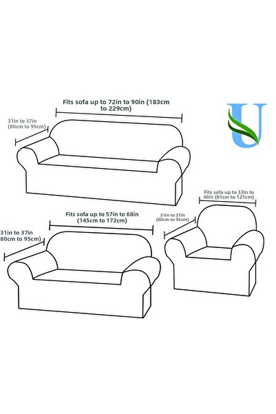 Uy Style Tekstil Диван от ликра в стил UY, диван, еластична покривка за разтегателен диван, модел Pitikare 3+2+1+1 комплект