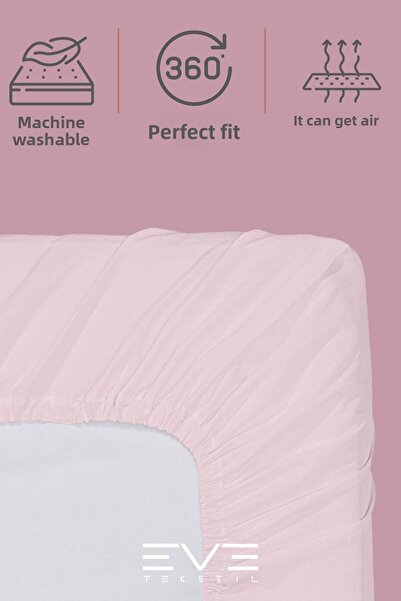 Eve Tekstil Fitted High Quality Combed Cotton Fabric Double Fitted Sheet