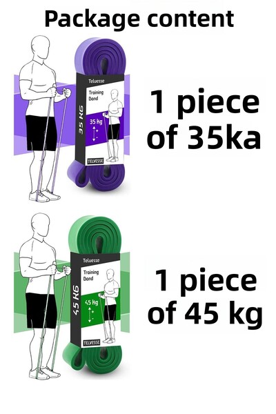 Telvesse Σετ ζώνης αντίστασης 35+45 KG - Λάστιχο μυϊκής ανάπτυξης, Fitness Pilates Cross Training Band