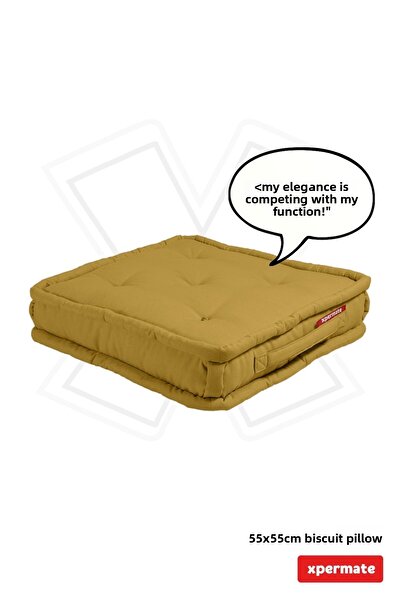 XPERMATE Pernă pentru biscuiți Fagure de miere Față Pernă pentru paletă Pernă franceză Pernă pentru bancă și grădină 55x55x14 cm Muștar