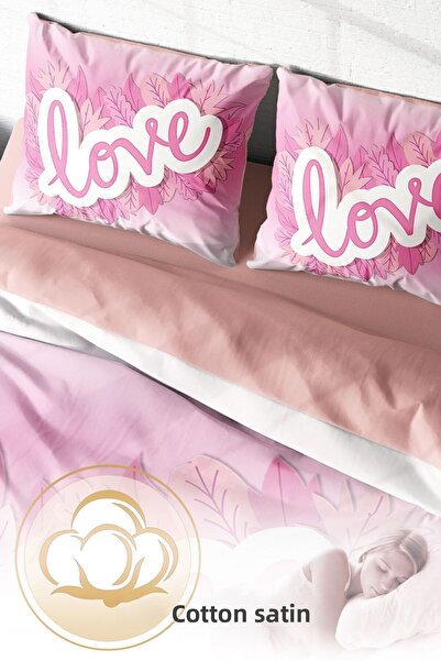PerlaSera 3D Custom Design for Valentine's Day - Double Duvet Cover Set, Tightly Woven Cotton Satin