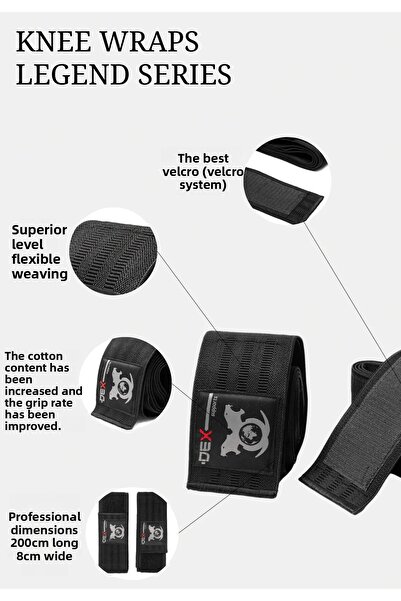 Dex Supports Fitness Sports Bracelet and Knee Pad - Wrist+Knee Wraps 2 Pack