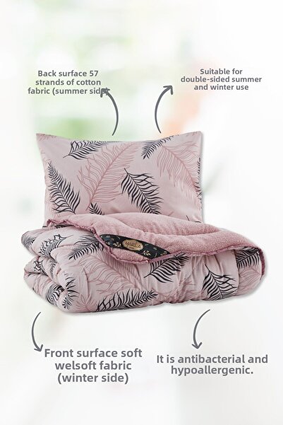 MARLA HOME Set pilota dublu pufos - Welsoft Palm Argyle