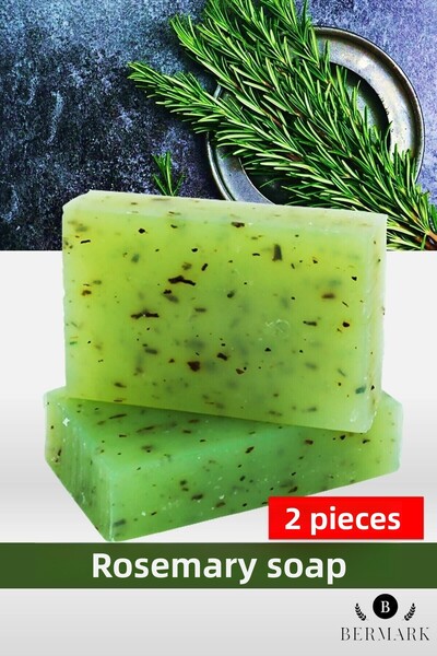 bermark زيت نباتي وجلسرين، صابون عشبي إكليل الجبل، نباتي 2 قطعة 100x2 جرام