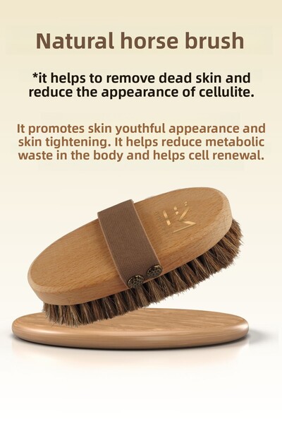EM AMANOS BEAUTY Anti-Cellulite Natural Horsehair Cellulite Brush