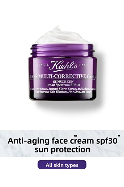 Kiehl's كريم مضاد للخطوط الدقيقة والتجاعيد وشد البشرة وواقي من الشمس بعامل حم...