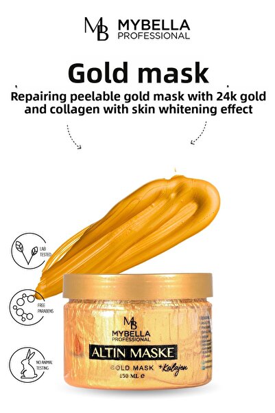 MY Bella Kozmetik قناع ذهبي مقشر لإصلاح البشرة بخلاصة الذهب والكولاجين عيار 2...