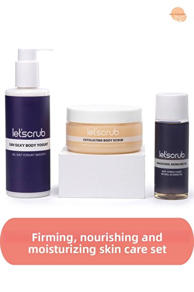 LET'SCRUB Firming, Nourishing and Moisturizing Skin Care Set - Body Yogurt, P...