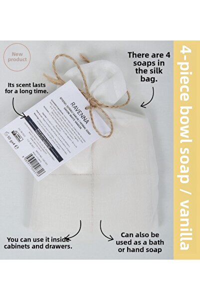 RAVENNA 4 قطع من صابون الحقيبة 200 جرام فانيليا