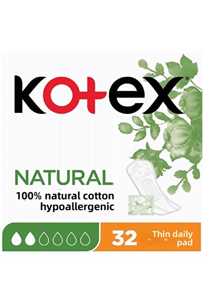 Kotex Brand: Natural Thin Daily Pads 32 Pack Category: Sanitary Pads
