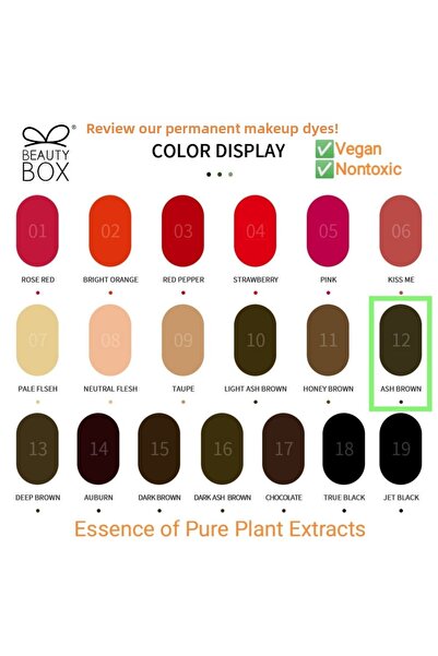 Beauty Box Ash Brown Vegan Vopsea de machiaj permanent Pigment PMU Esență non...