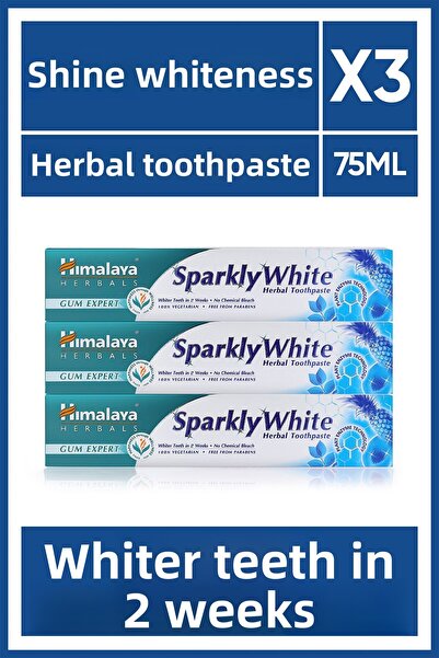 Himalaya Since 1930 معجون أسنان مبيض أبيض سباركلي 3 قطع 75 مل - نباتي، نباتي،...