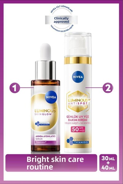 NIVEA Luminous630 Brightening and Anti-Blemish Skin Care Set, Spf50 Facial Su...