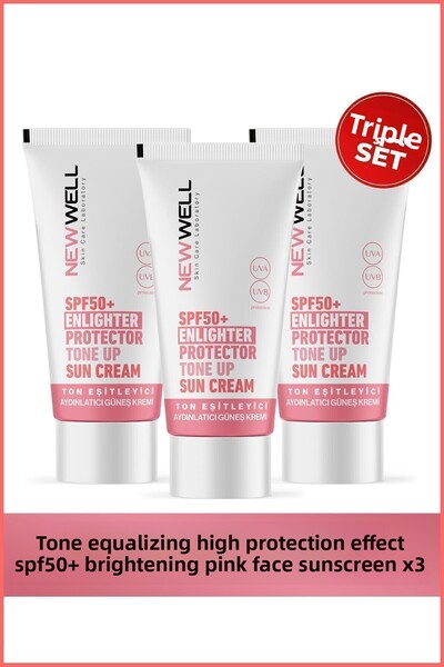 New Well Cremă solară de față cu efect de protecție ridicată, 3 tonuri, SPF50...