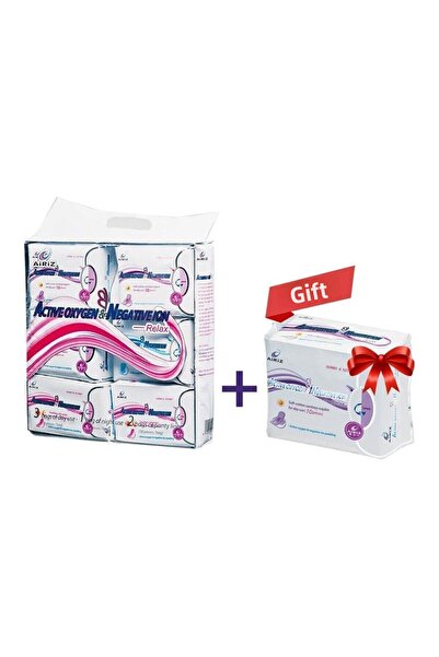 Tiens مجموعة فوط صحية للنساء من Airiz مكونة من 98 قطعة ليلاً ونهارًا + هدية
