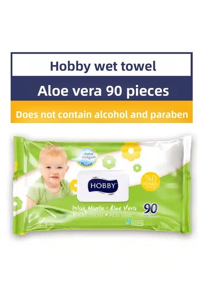 Hobby Wet Towel Aloe Vera 90 pcs