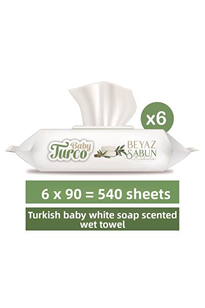Baby Turco 6x90 منشفة مبللة معطرة بالصابون الأبيض