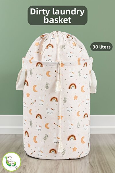 Meleni Baby Καλάθι ρούχων για μωρά και παιδιά με στρογγυλές τσάντες - Organiz...