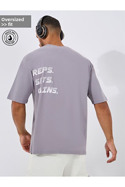 Styli Cotton Rich Back Print Oversized Athleisure T-Shirt