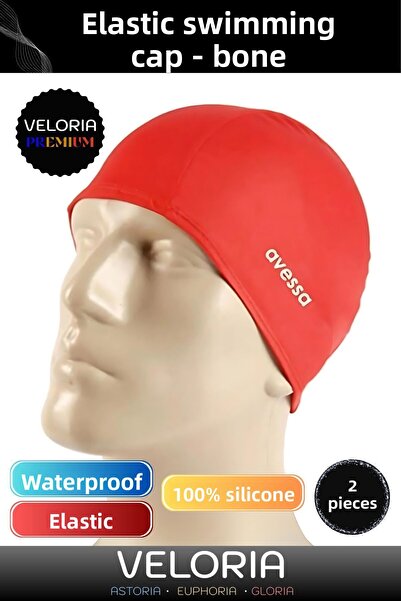 Veloria طقم سباحة من السيليكون المقاوم للماء من سلسلة Premium - قبعة حمام الس...