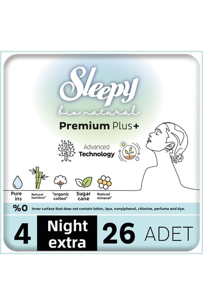 Sleepy بطانية صحية بيو ناتشورال بريميوم بلس ميجا باك نايت اكسترا 26 قطعة