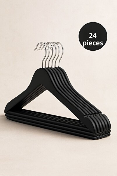 Orvila 24 bucăți - Umeraș pentru haine din plastic cu aspect lemnos Umeraș pentru pantaloni pentru tricou