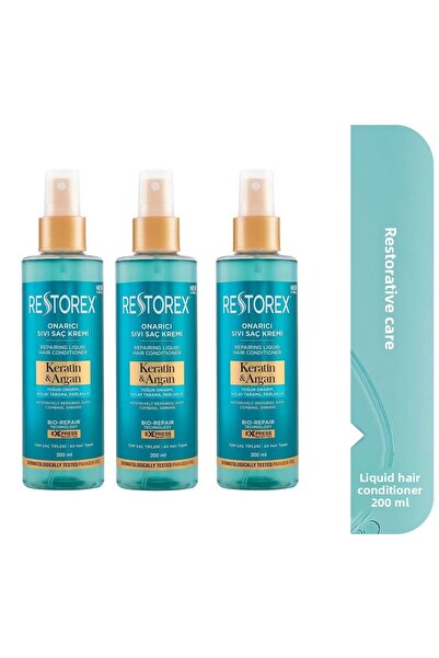 Restorex Keratin & Argan Repair Liquid Hair Care Cream 3X200 ml