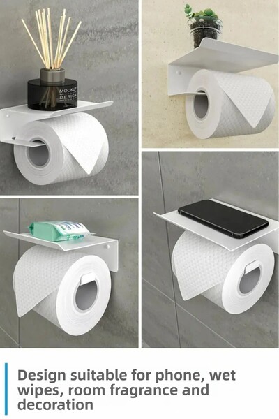 3art Metal Αυτοκόλλητη θήκη χαρτιού υγείας - Διακοσμητική θήκη χαρτοπετσέτας μπάνιου