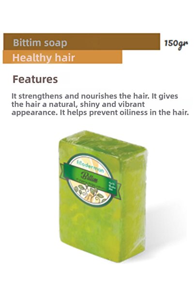 Fitoderman صابون بيتيم العشبي العضوي الطبيعي المضاد لتساقط الشعر بتأثير سريع لتطويل الشعر 150 جرام