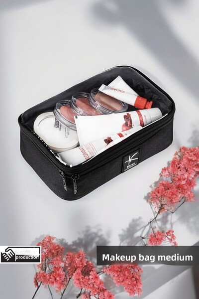 Kityuu حقيبة ماكياج ماكسي |   حقيبة مكياج شفافة احترافية للسفر ومستحضرات التج...