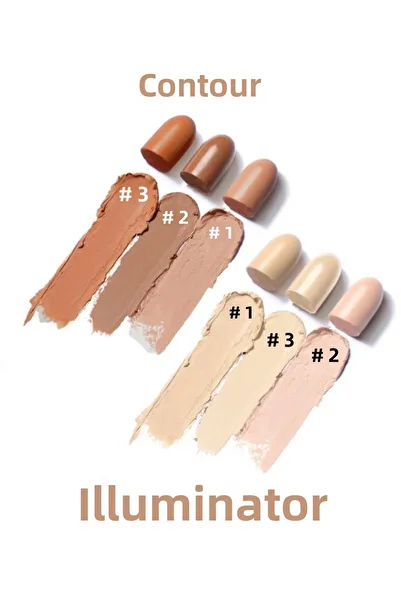 MUJGAN Contour 3 Different Tones - Double Ended Stick Concealer