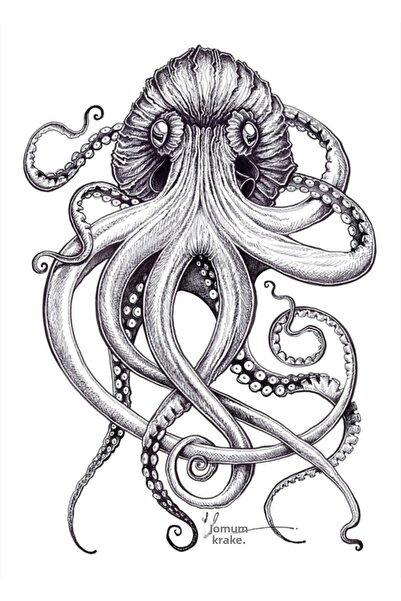 Universal Διακοσμητική Ξύλινη Αφίσα Πίνακας Κράκεν