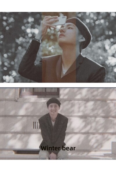 Universal Poster decorativ din lemn cu pictură cu urs de iarnă Bts V Cod3656