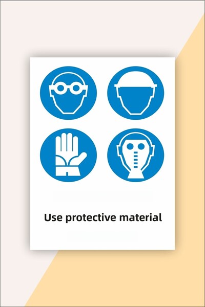 karbonsoft Work Safety Warning Sign Use Protective Material