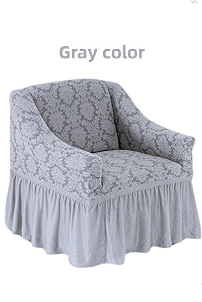 upmall model de șal Husă de scaun unică Jacquard, husă de scaun cu fustă (1 b...