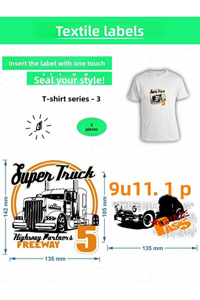 AGG Reklam Clothes Tag That Sticks with Iron T-Shirt Tag Series -3 Set of 2