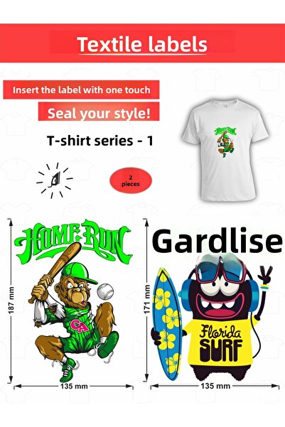 AGG Reklam Clothes Tag That Sticks with Iron T-Shirt Tag Series -1 Set of 2