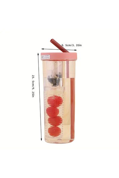 Barbarosshop Detox Flask Water Bottle with Straw Sports Flask Bpa Free 900 ml