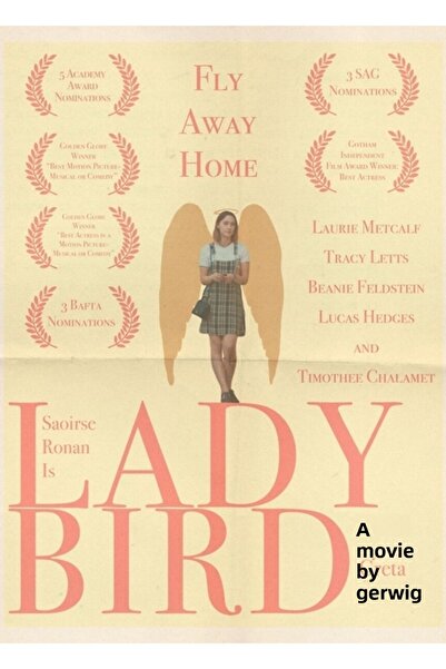 Universal Poster Lady Bird (variantă text) Tablou decorativ din lemn